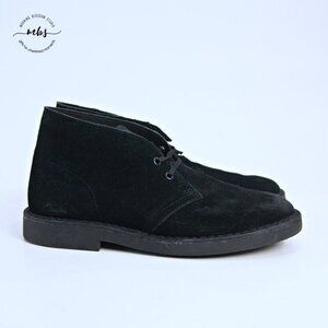 Clarks Bushacre Suede Chukka Desert Boots Black Men 8.5